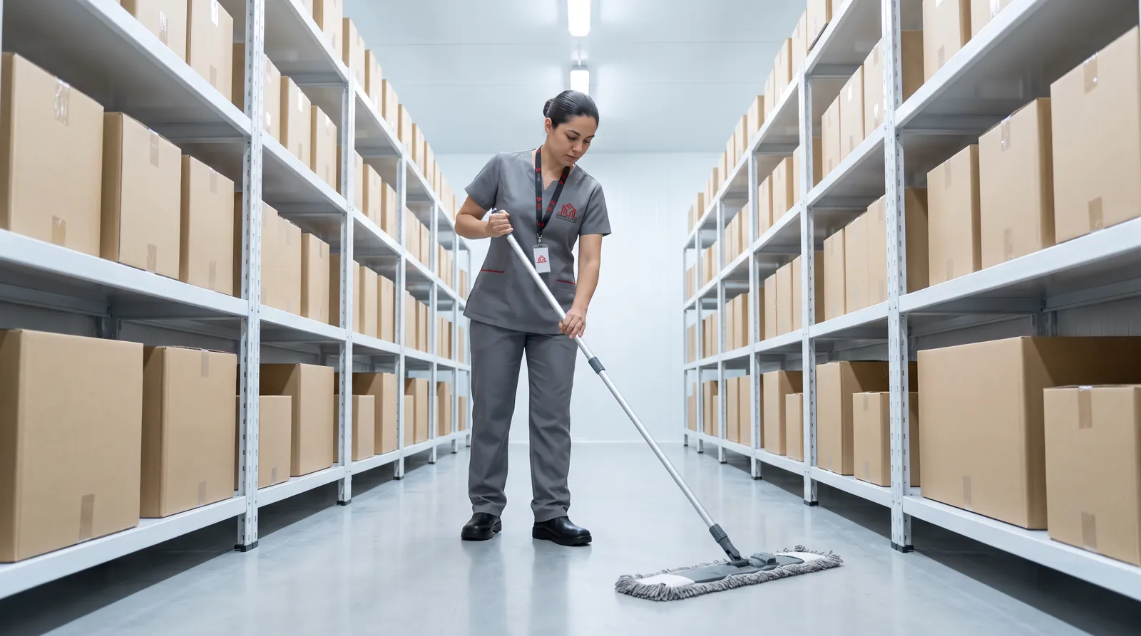 Limpeza com registro em armazém de produtos de saúde