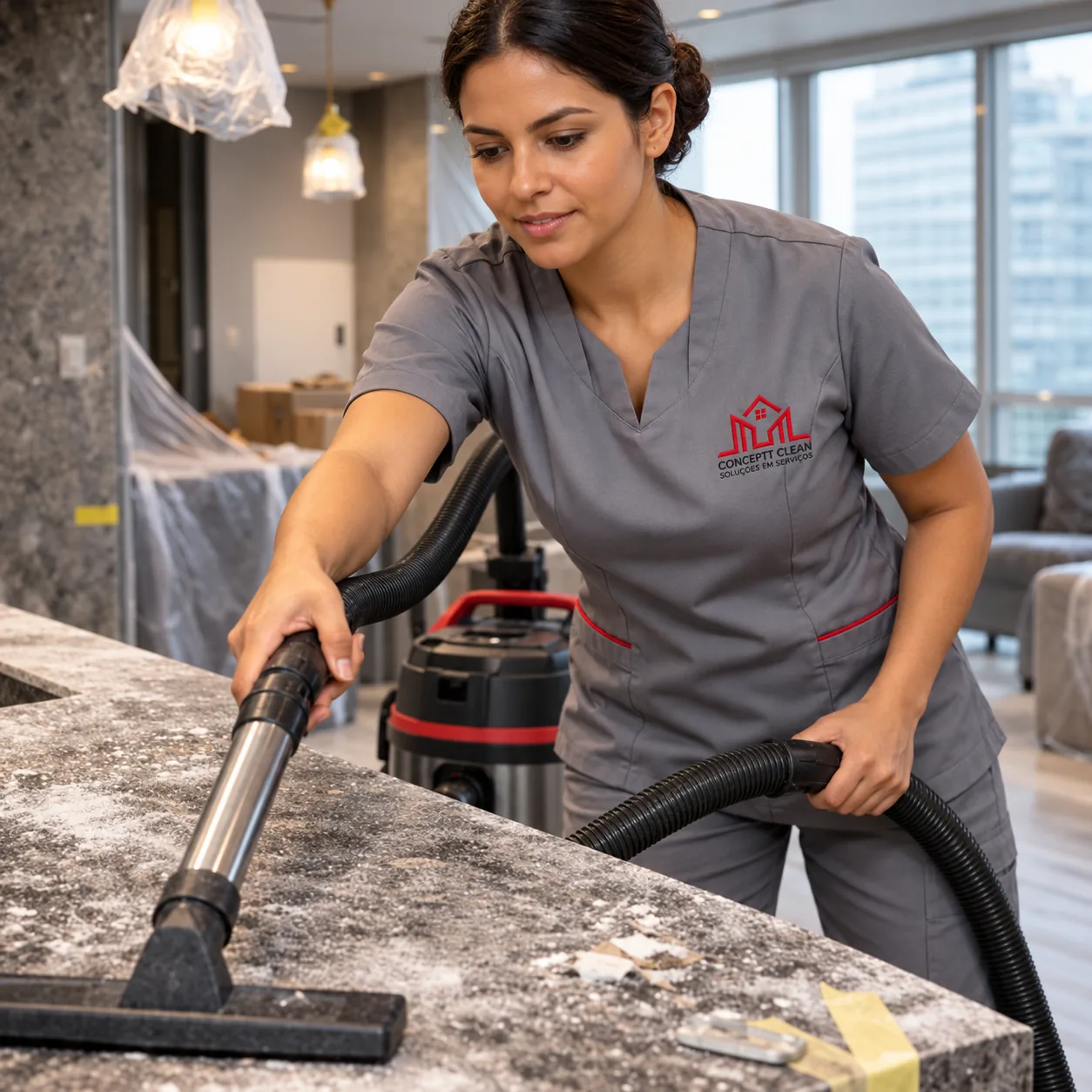 Limpeza pós-obra em apartamento novo